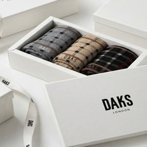 닥스 액세서리 [여성장목3족] 면혼방 3색 체크패턴 장목 3족세트 (DCSS6F410BK)