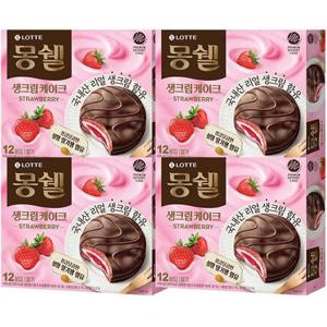 롯데웰푸드 몽쉘 생크림 딸기 408g x 4개