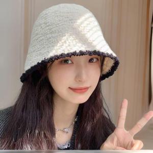 [옷자락]여자 뽀글이 부클 봄 배색 버킷햇 가을 모자