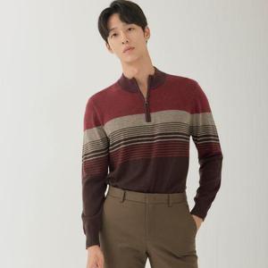 [지센(남성)]반집업 하이넥 니트 MSKTOA51_WN