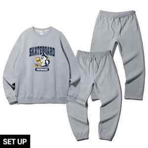 [SET]앨빈클로 허스키 오버핏 맨투맨 조거/트레이닝 팬츠 셋업