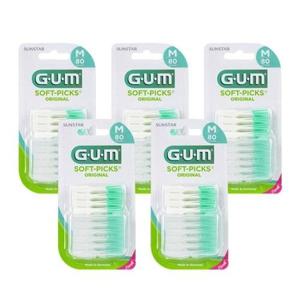 [GUM]GUM 검 치과 부드러운 일회용 치간칫솔 오리지날 소프트픽(80p) 5개_16343434_588911