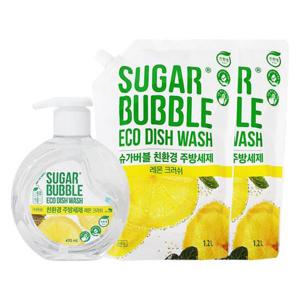 [뷰티 (기타)]슈가버블 주방세제 레몬크러쉬 470ml + 1.2L x2