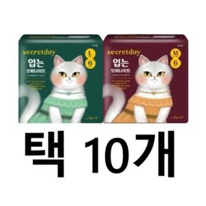 시크릿데이 생리대 입는 오버나이트 6개입 중형/대형 택10개