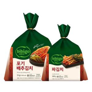 [CJ]비비고 포기배추김치 5kg x1개 + 비비고 파김치 800g x1개