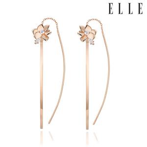 [엘르주얼리] 14K 플라워 라인 드롭 귀걸이 ELSPEE337