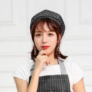 기타주방잡화 스트라이프 주방모자(블랙) 바리스타