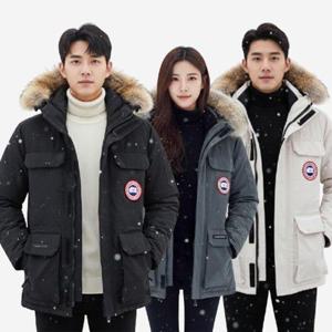 [아이에스이랩]클래식 구스 다운 패딩 리얼라쿤 겨울 아우터 I4JK111