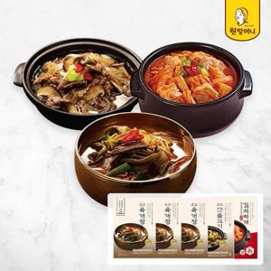 [원할머니] 명품육개장 600g x 3팩 + 뚝배기불고기 410g x 1팩 + 김치찌개 500g x 1팩