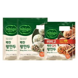 [CJ] 비비고 꽉찬 왕만두 고기 1.05kg x2개 + 김치 420g x2개