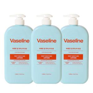 (3개)바세린 딥 모이스처 바디로션 1000ml /대용량 건조한피부용 고보습