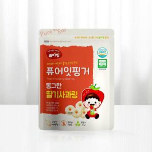 퓨어잇 핑거 유기농 아이과자 동그란 딸기사과링 아기 간식 WFKB4HG