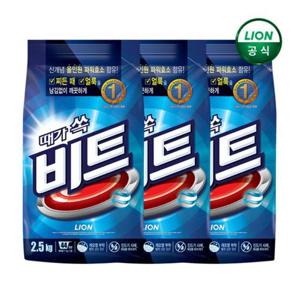 [비트]분말세제 일반용 2.5kg파우치x3개