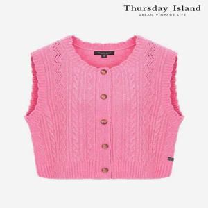 [써스데이아일랜드][Thursday Island] 케이블 라운드넥 베스트(T246MVT135W)
