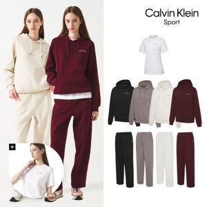 [Calvin Klein Sport] 26FW 여성 기모 후드 셋업 1세트+반팔티1종(3종)