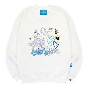 엘라모 기모M 아이러브뮤직 맨투맨 남녀공용 빅사이즈 S~4XL