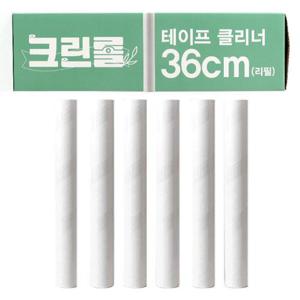 크린롤 36cm 대형 테이프클리너 돌돌이 리필 60매x6개