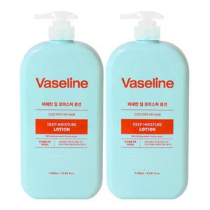(2개/무배)바세린 딥 모이스처 바디로션 1000ml /대용량 건조한피부용 고보습
