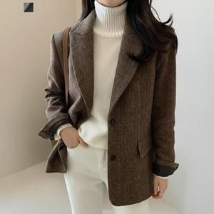 [페이릿][페이릿] 빅사이즈 마베 클래식 헤링본 울 싱글 자켓