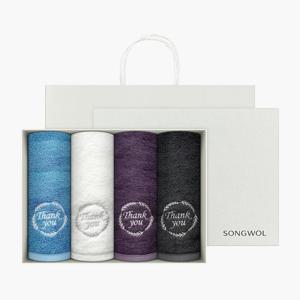 송월타올 땡큐 180g 뱀부얀 호텔수건 4매 선물세트(쇼핑백) 기념수건 답례품