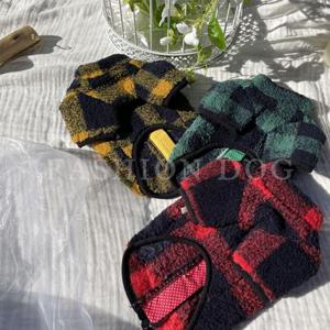 강아지 체크 뽀글이 자켓 2XL 1P 반려견 겨울 후리스 WD1AA84