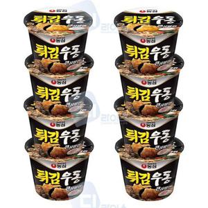 농심 튀김우동 큰사발 8개 큰컵 컵라면 간식 야식 캠핑 우동면 튀김 해장