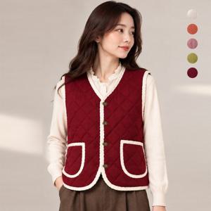 코듀로이 다이아 퀄팅 안감 누빔 골덴 조끼 D26V401