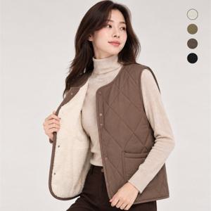 여성 보아안감 다이아 퀼팅 경량 패딩 베스트 WD24V402