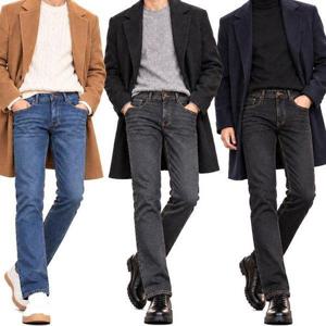 [인코디]3장 세트 남성 겨울 기모 스판 청바지 따뜻한 일자핏 워싱 데님 바지 CWP-31