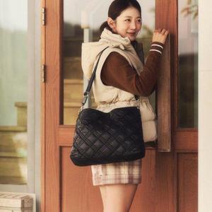 [힐크릭]여성골프웨어 가을가방 패딩 스티치 토트백 2HCABFU873BLACK