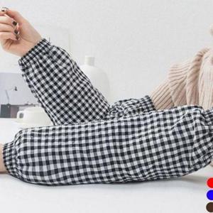 다용도 체크 팔 토시 코튼 면 팔 토시 주방용 요리 WFNZ2UY