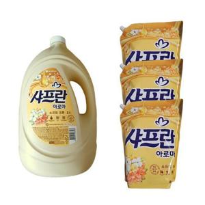 샤프란 섬유유연제 소프트코튼 3.1L 1개 + 2.1L 3개