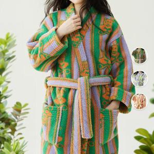 [써니패션] 겨울 기하학 수면 극세사 샤워 로브 가운