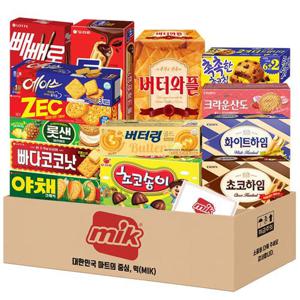 사무실 과자세트5호 14종 (산도+빼빼로+버터링+제크+초코송이+쵸코하임+버터와플+에이스 외)+메세지카드