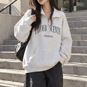 [가을신상][덴하트] 여성 모노센트 레터링 스웨트셔츠 2컬러