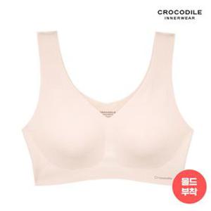 [크로커다일] 뉴 라이크라 쉘론 몰드부착 V넥 심리스브라 1종 오트밀 CDWBR4M01B