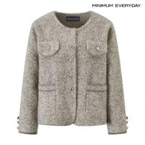 소프트 노카라 라운드 포켓 니트 자켓 (EC4JK003D)