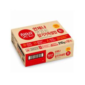 CJ 햇반 찰기가득 쌀밥 210g x 12 (1박스)