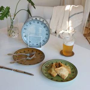 일본 이자와 북유럽 디자인 피크 샐러드 브런치 접시 -4color