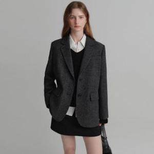 [룩캐스트]소이 울 싱글 자켓_차콜 헤링본 / SOY WOOL SINGLE JACKET_CHARCOAL HERRINGBONE