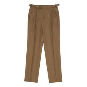 [패션플러스][벨리프]Cotton adjust Double Pleats relaxed Chino Pants (Brown)