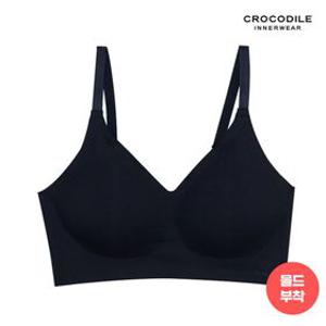 [크로커다일] 뉴 라이크라 쉘론 몰드부착 스트랩 심리스브라 1종 블랙 CDWBR4M08B