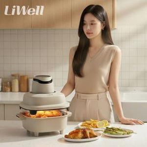 [리웰] 4 in 1 Port Table 글라스 Meal Frep 에어프라이어 유리바스켓 2개 LWF-22D