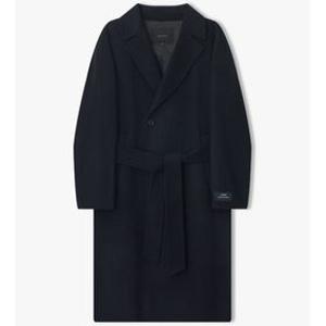 남성 25F/W 네이비 캐시미어 오버핏 핸드메이드 더블 벨티드 코트 LLW21692