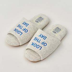 테리 레터자수 슬리퍼 그레이 L