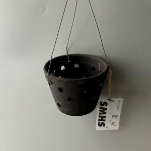 행잉 타공 블랙 토분 13cm - 철사고리 포함 걸이화분