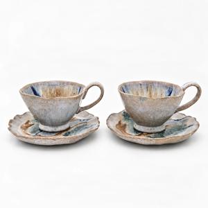 고원 엔틱 도자기 찻잔세트 2인 블루 160ml 커피잔