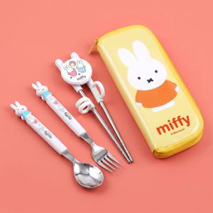 코지미피 피규어 스텐304 유아 수저세트 아기 스푼포크 수저케이스 아동 교정용 젓가락
