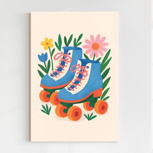 작은방 꾸미기 꽃 일러스트 그림 포스터 인테리어 액자_롤러스케이트