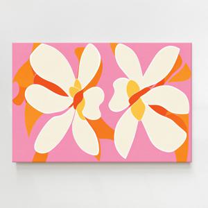 작은방 꾸미기 일러스트 그림 포스터 인테리어 액자_흰 꽃 두송이
